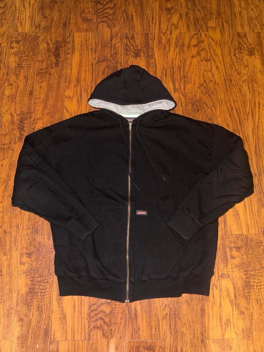 Dickies Thermal Lined Full Zip Hoodie Black Workwear Sweatshirt